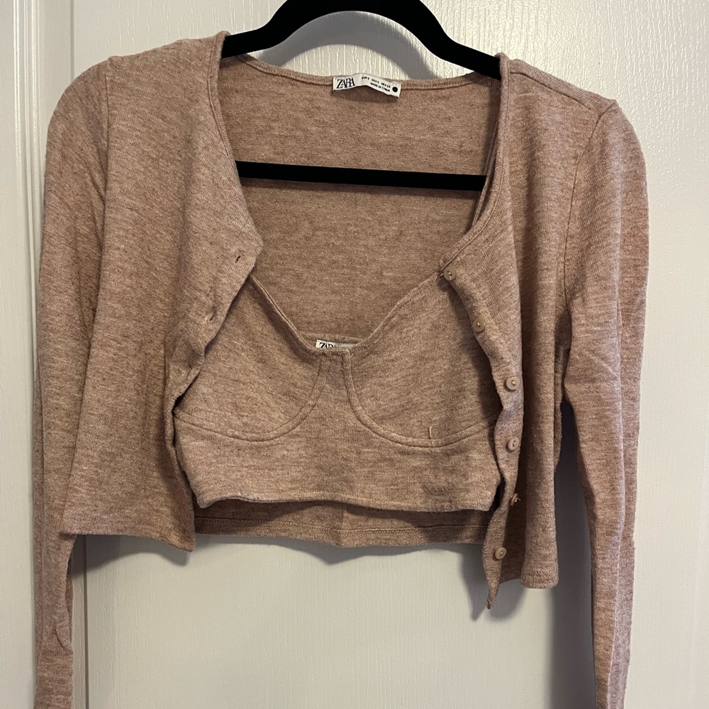 Zara Tan sweater and tank top set, Size Small, Worn Once